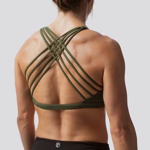 NWT Born Primitive Vitality Sports Bra in Tactical Green, Size Large
